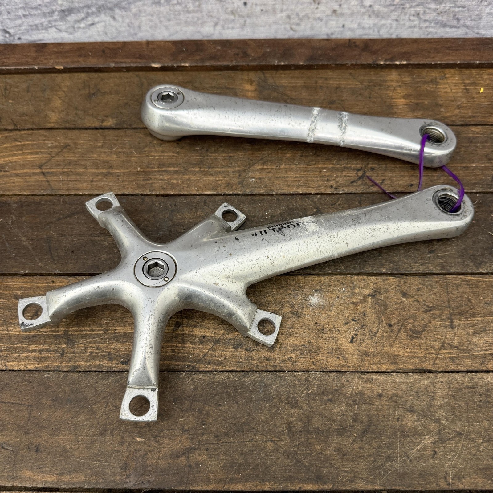 Vintage Shimano Ultegra FC-6500 175mm Crankset Arms 9-Speed Double Road 175 mm
