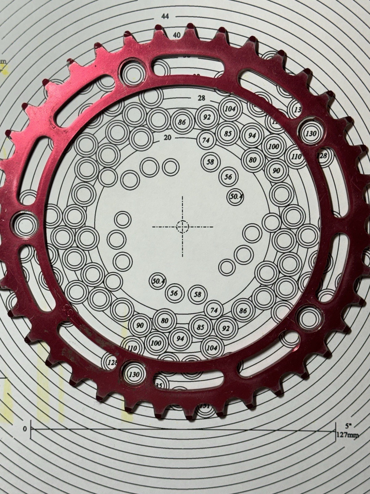 Vintage Takagi BMX Chainring 39T Red 130 BCD Old School Shimano 39 Tooth