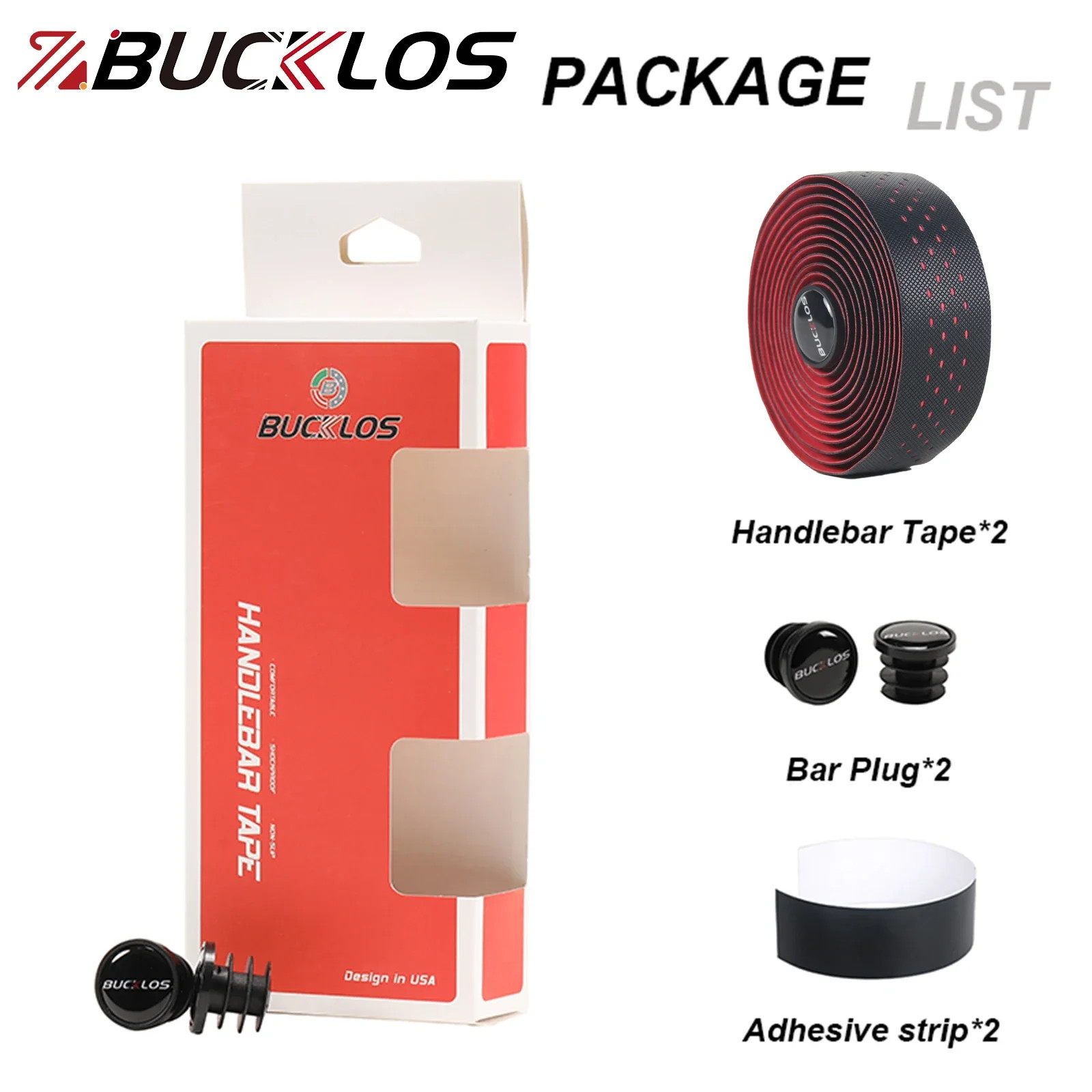 Road Bike Handlebar Tape PU EVA Shockproof Bicycle Bar Wrap with Plugs 2PCS Set