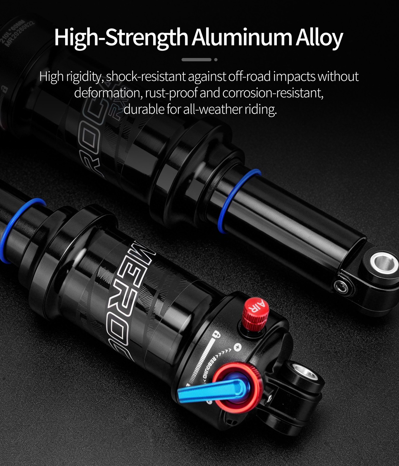 MEROCA Bike MTB Air Shock Mountain Bicycle Rear Shock Absorbers 165/190/210mm