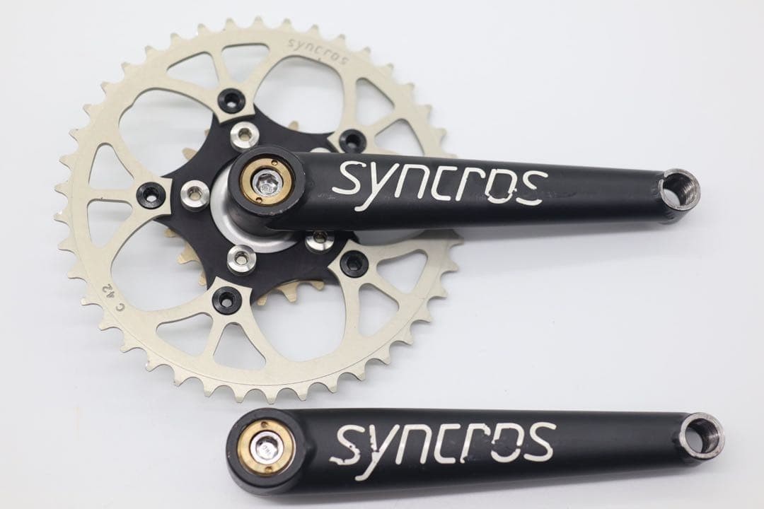 Black Used SYNCROS Revolution MTB Crankset Chromoly Crank Arm Bicycle Chainring