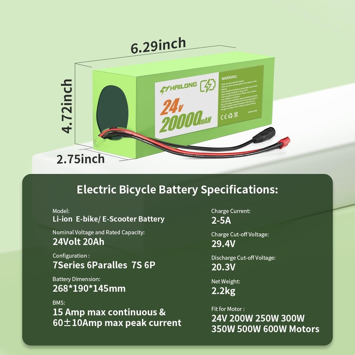 H HAILONG Battery 24V 36V 48V 52V 60V battery 12Ah 20Ah 30AH Bicycle Battery