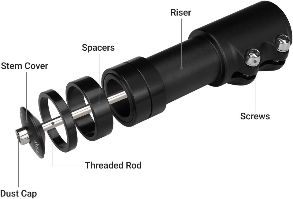 Bike Stem Riser Extender MTB Handlebar Stem Adapter with Hex Key for 1-1/8″ 2…