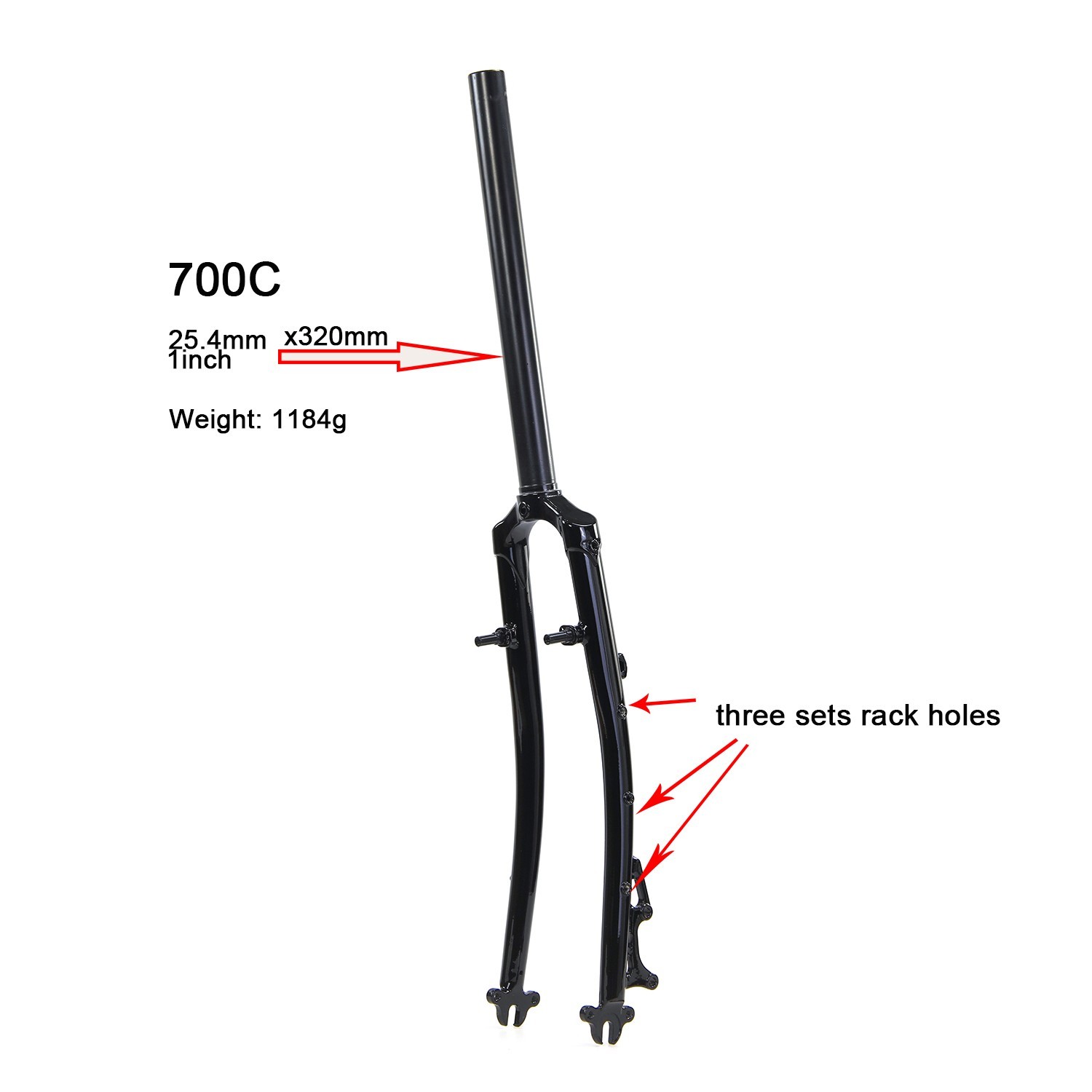 Chromoly Steel Road Touring Bike 700C Rigid Fork 1 inch 25.4mm 28.6 Disc V Brake