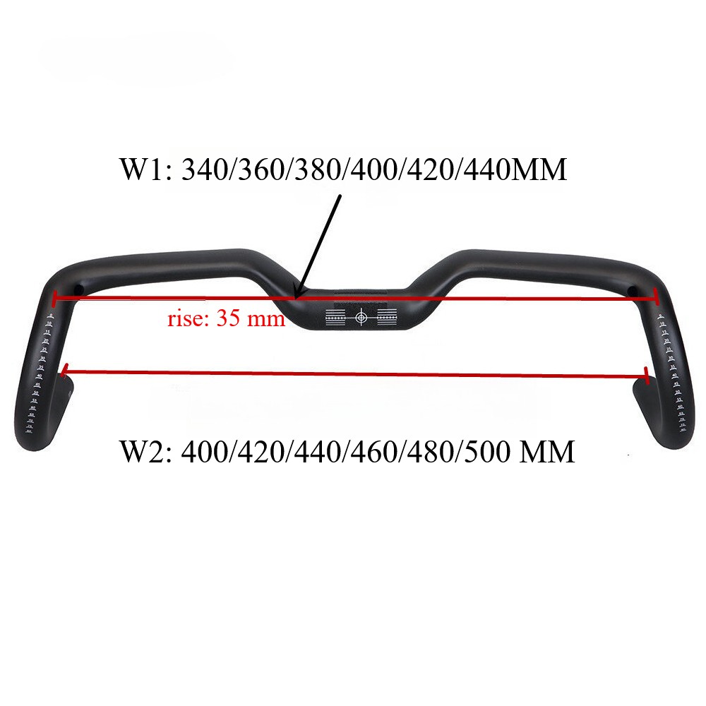 Carbon Fiber Road Bike Handlebar Rise 35mm Bicycle Aero Drop Bar 31.8*340-480mm