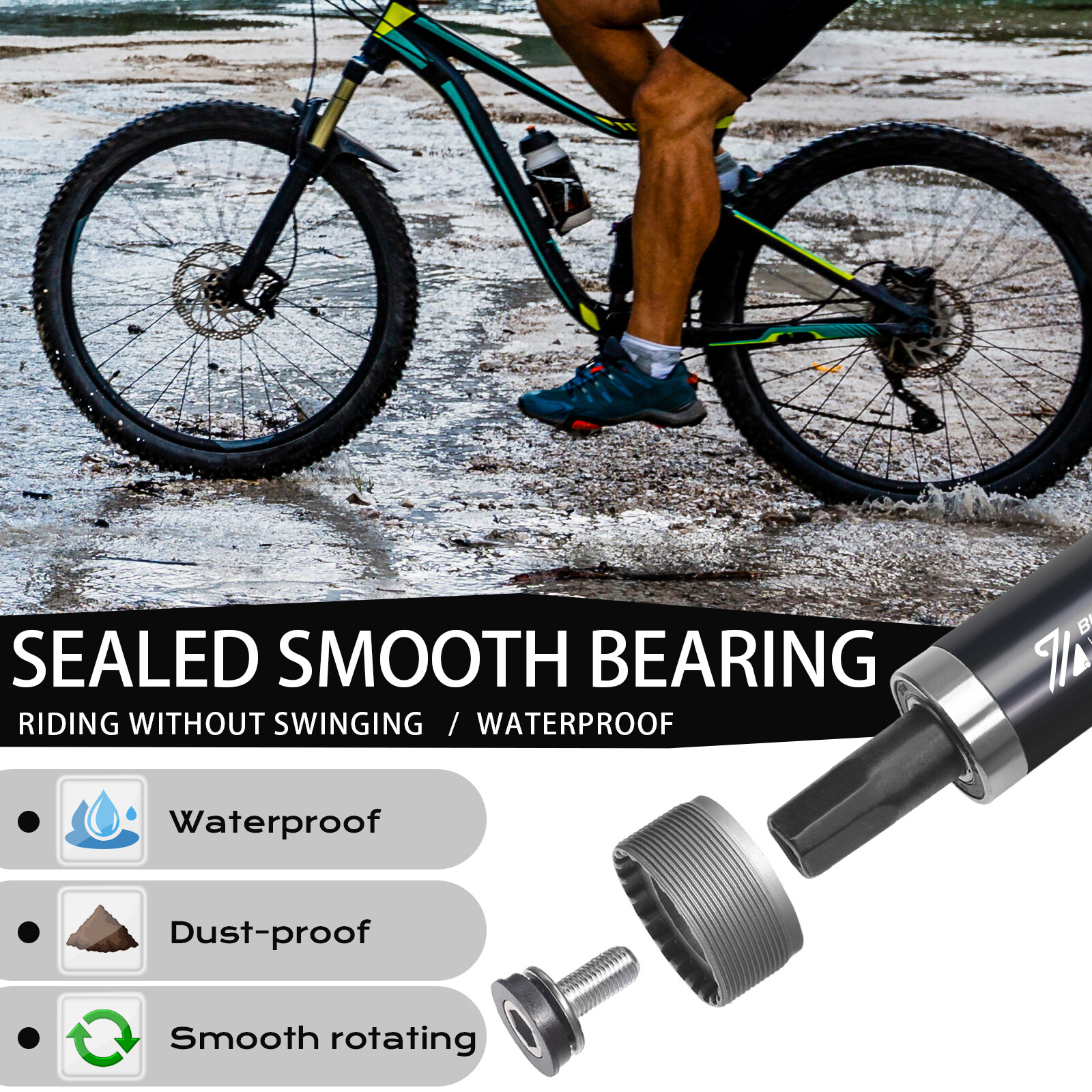 MTB E-bikes Square Bottom Bracket BB68/80 113/116/120/126/140mm Sealed Bearings