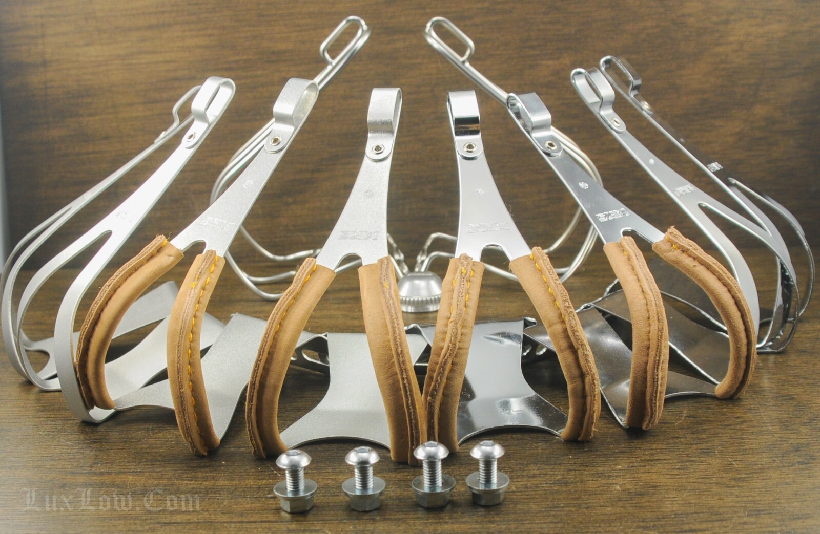NOS MKS RoadBike Pedal TOE CLIPS Steel Alloy Leather NJS FixedGear Bicycle Cages