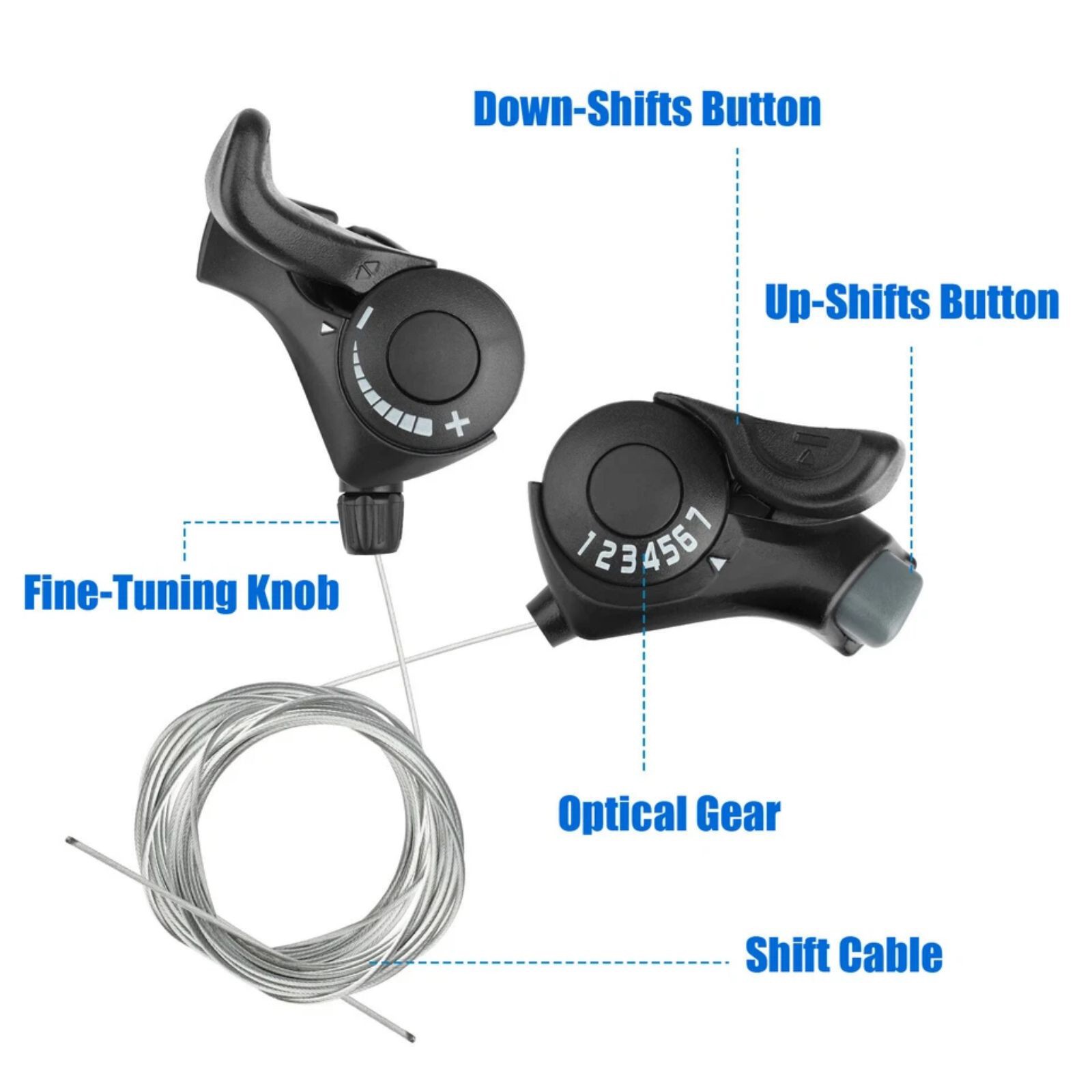 3×7 21-Speed Shifters w/Durable Construction Aluminum Steel & Premium Plastic