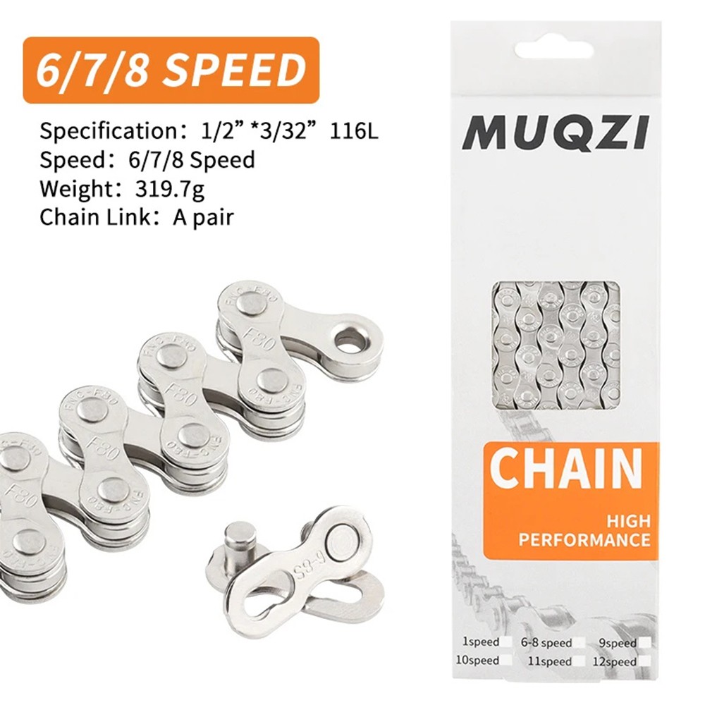 Mountain Road Bicycle Chain 6/7/8/9/10/11/12 Speed Silver Steel Shifter Chain