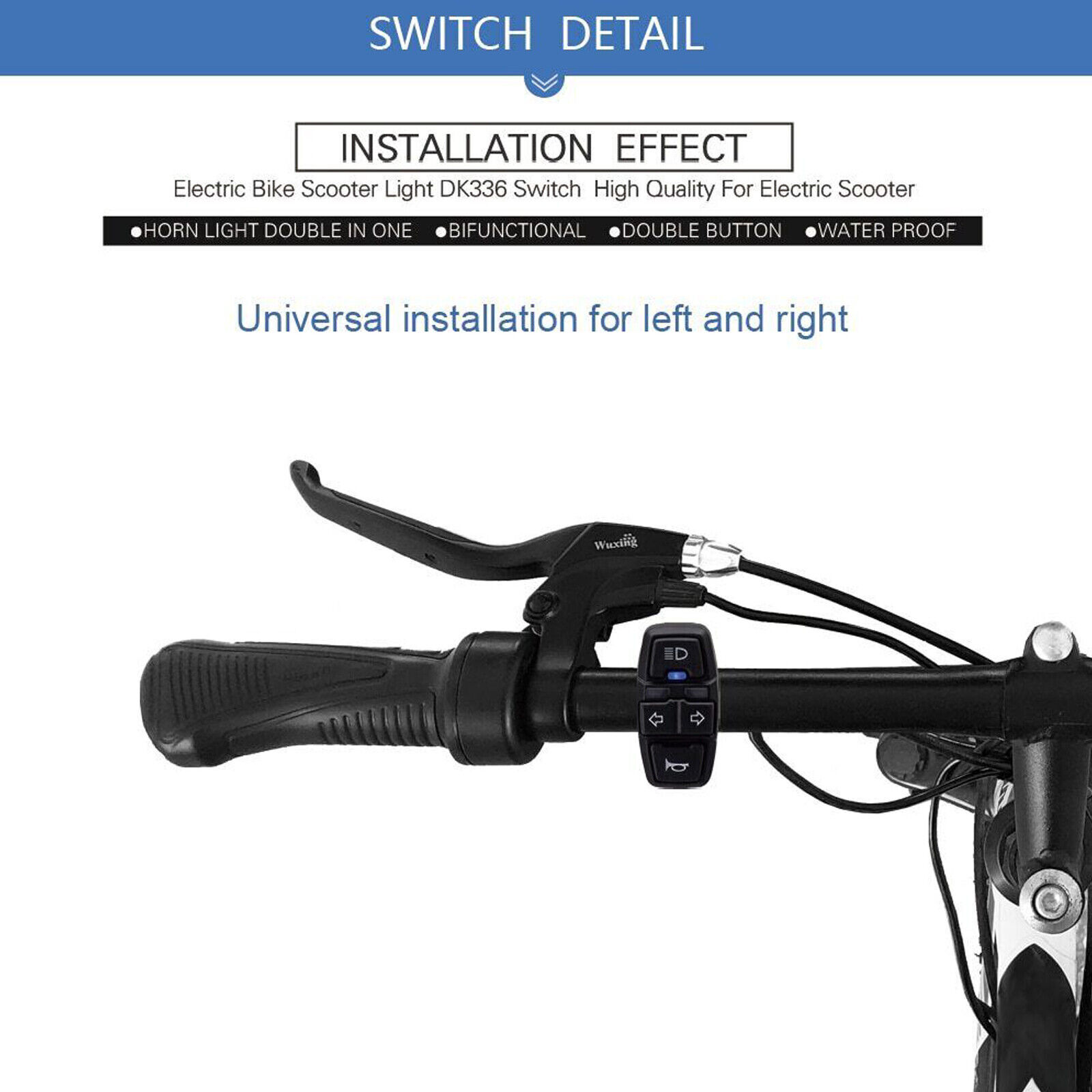 E-Bike Turn Headlight Horn Control Switch For Scooter Electric Bike Motorcycle