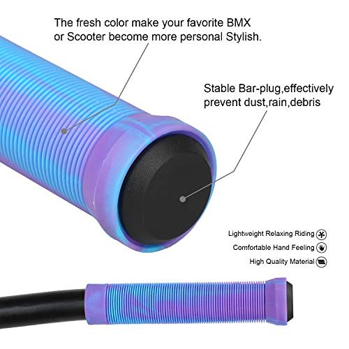 Scooter Grips – Mixed Color MTB & BMX Handlebar Grips | 145mm Soft Purple/Blue
