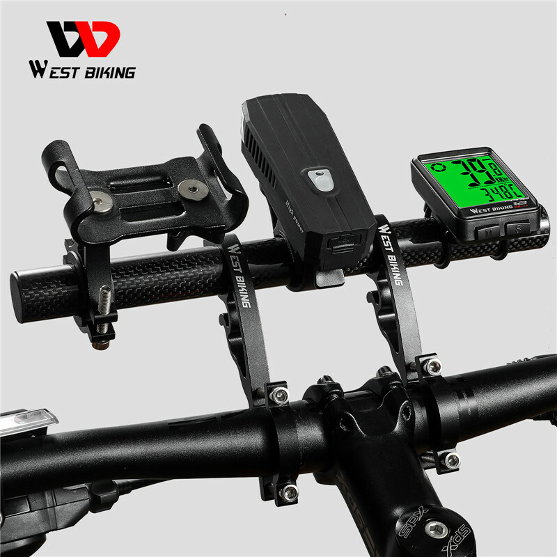 WEST BIKING Carbon Fiber Bicycle Handlebar Extension Bracket Bike Mount Holder