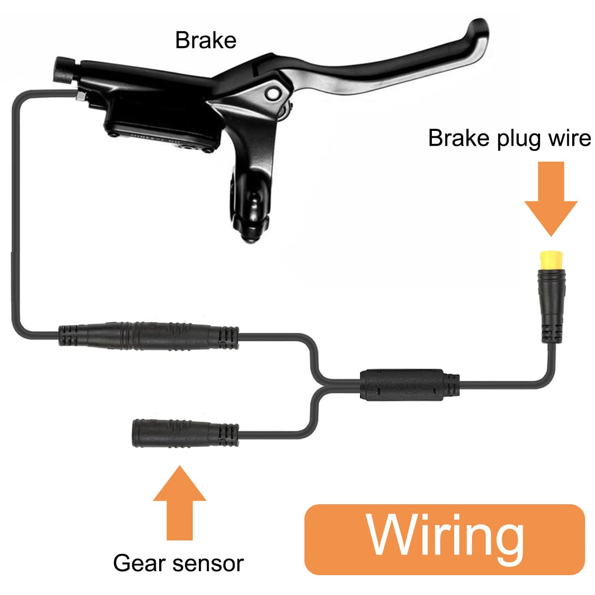 Electric Bike Gear Sensor 1T2 Y-Splitter Cable, Ebike Shift Sensor for Bafang El