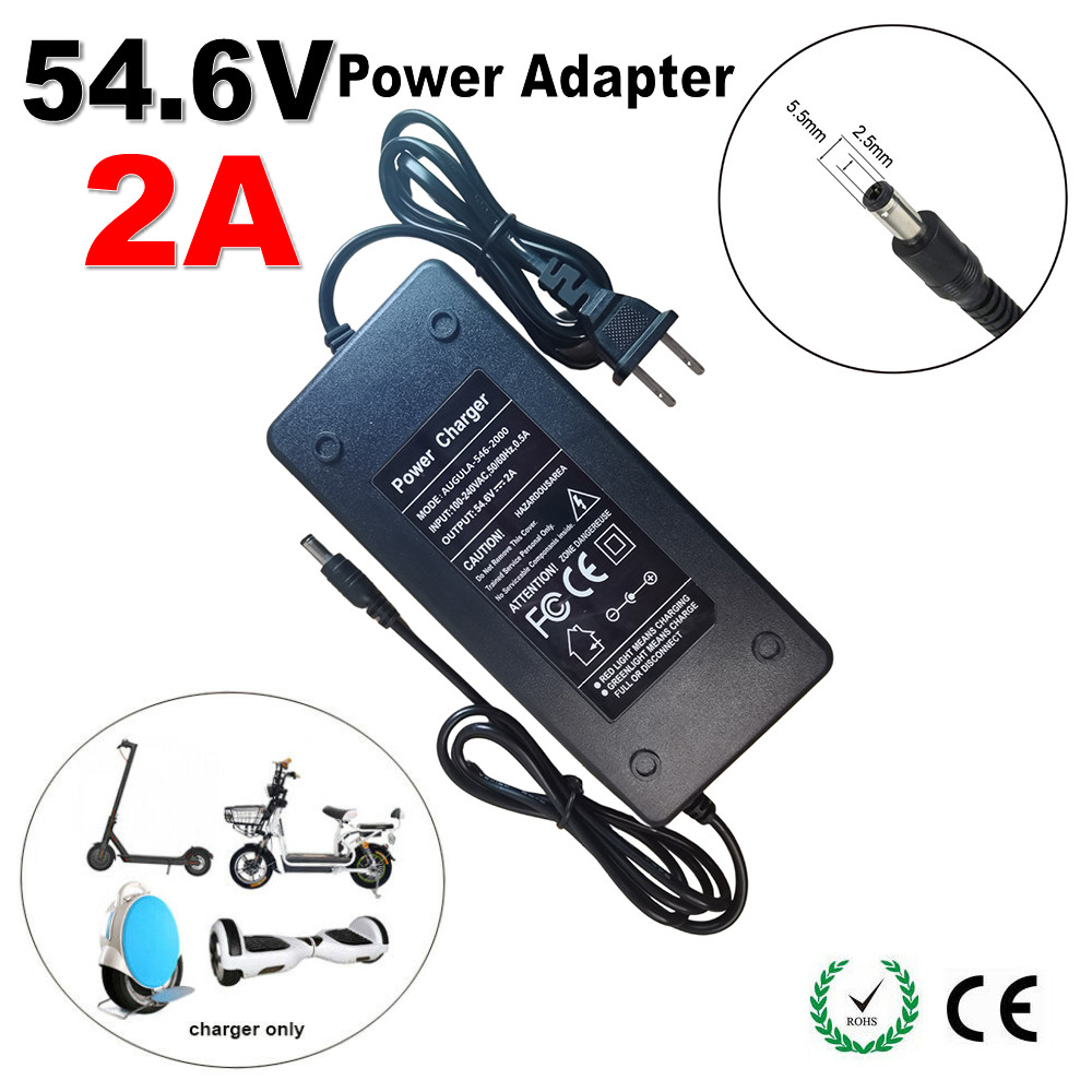 54.6V 2A Charger 48V DC Socket