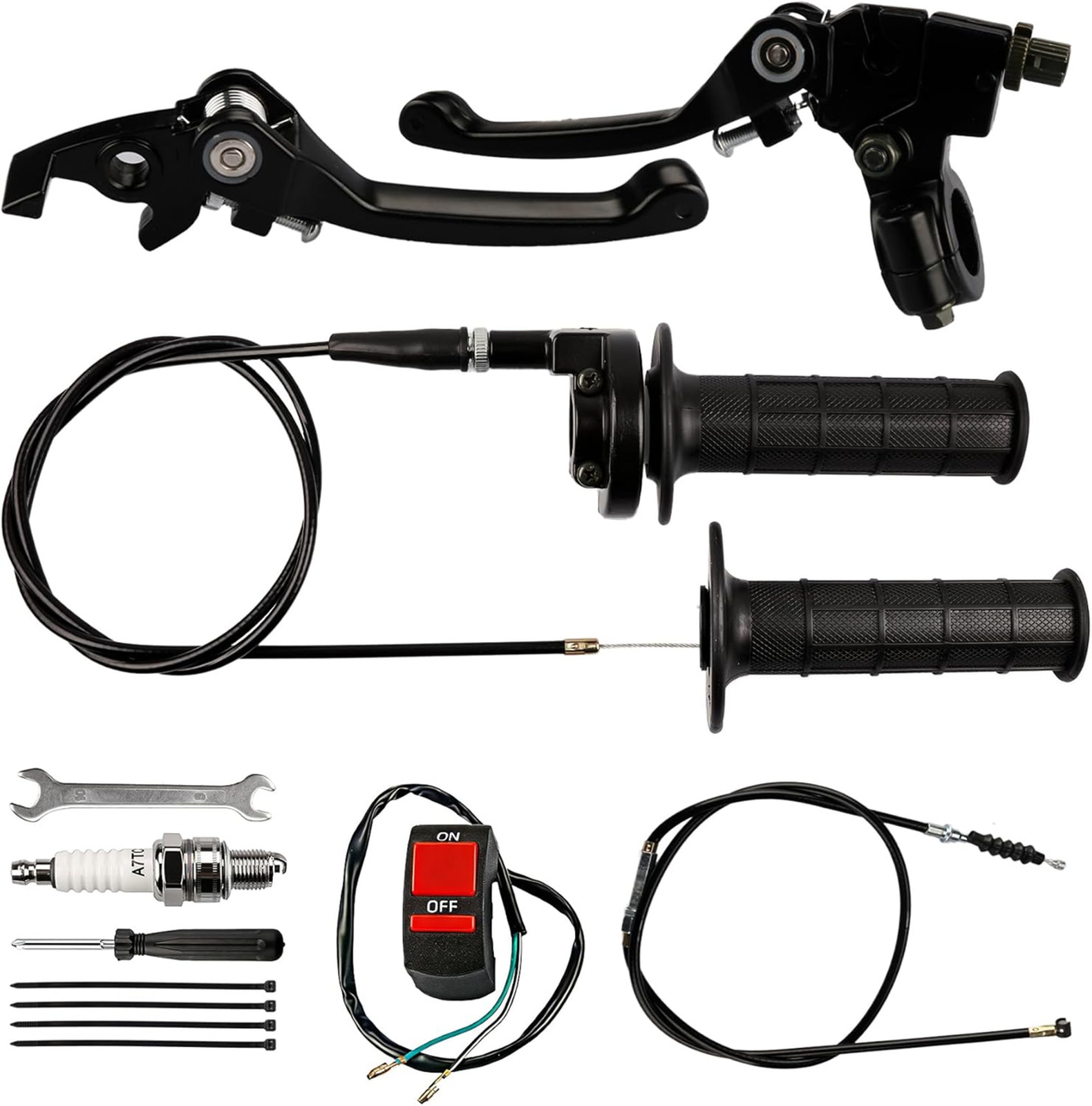 Brake Lever Cable Kit for Dirt Bike Motorcycle Clutch Throttle Handle Grips 7/8