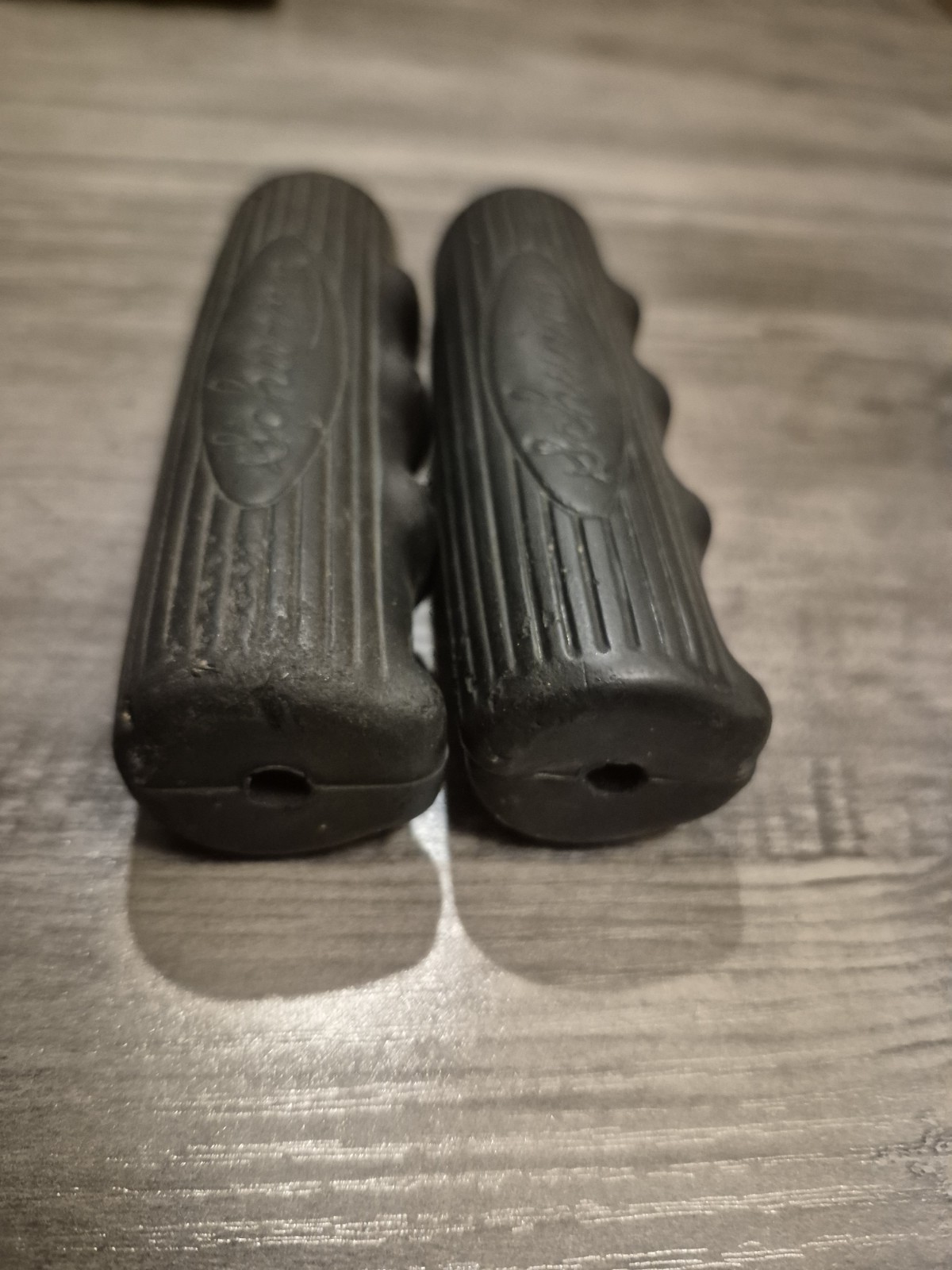 Schwinn Used Black Rubber Bicycle Grips Pair (2) 4.5in Post War as is.