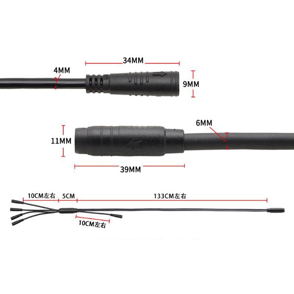 150cm 2T4 Waterproof Cable for Display Controller Brake Throttle Converter AAU