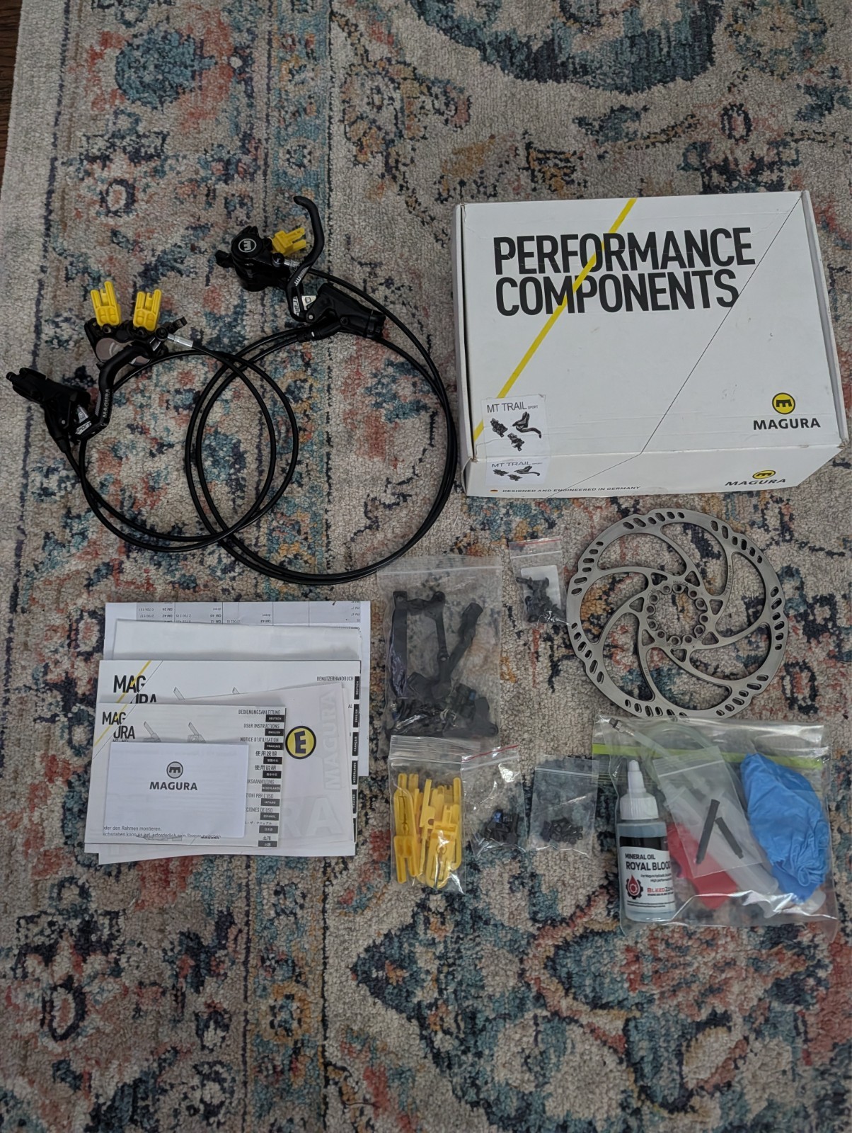 Magura MT Trail Sport Brake Set Front and Rear with rotors and bleed kit 2701389