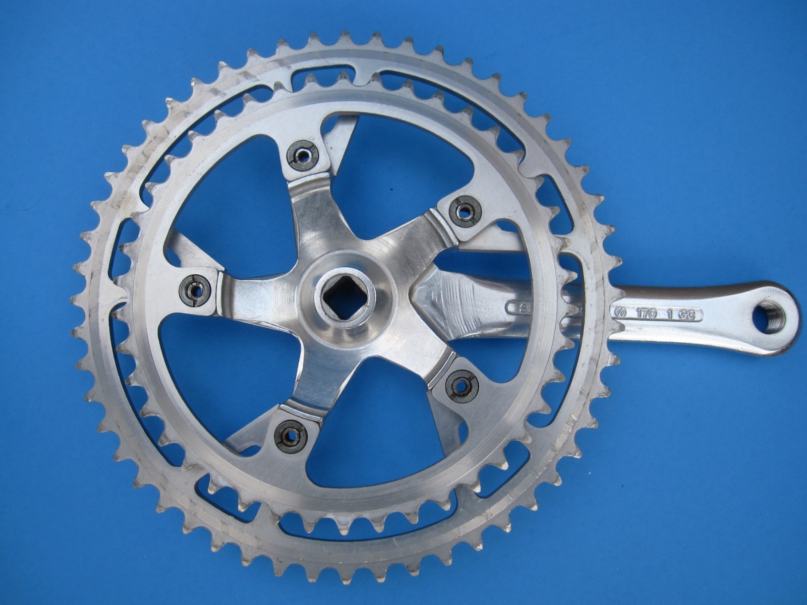 vintage Sugino RT crankset, 52/42T, square taper, 110BCD, 170mm, road or BMX