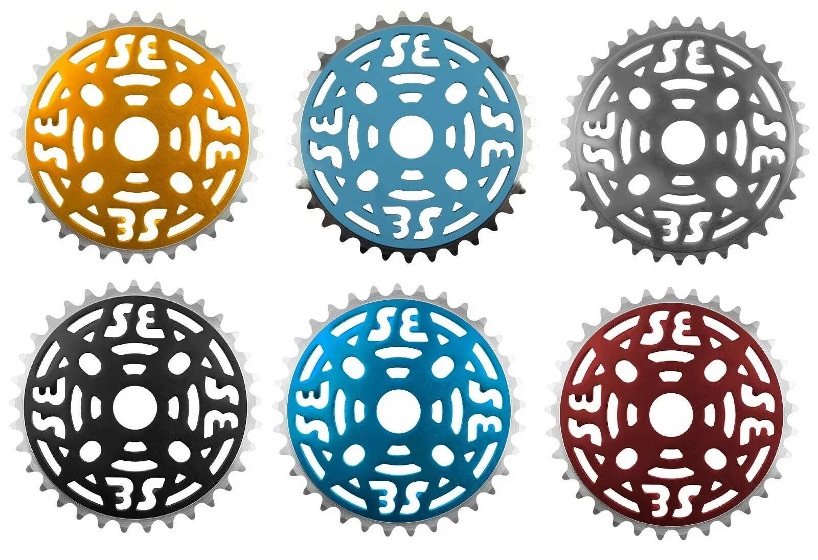 SE Bikes BMX 1 Piece Alloy Chainring 33 Tooth for 1/2″x1/8″ Different Colors