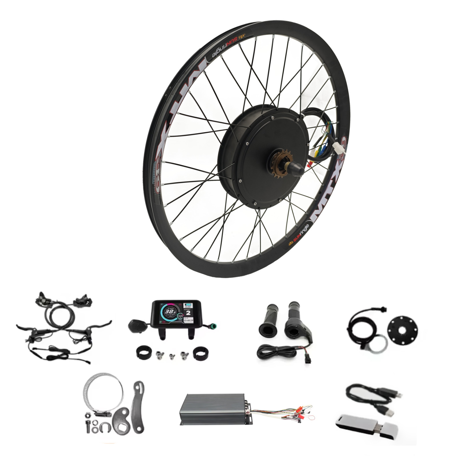 72V 5000W 26″/27.5″/29″MTX39 Rim Ebike Rear Motor Wheel kit with Sabvoton 100A