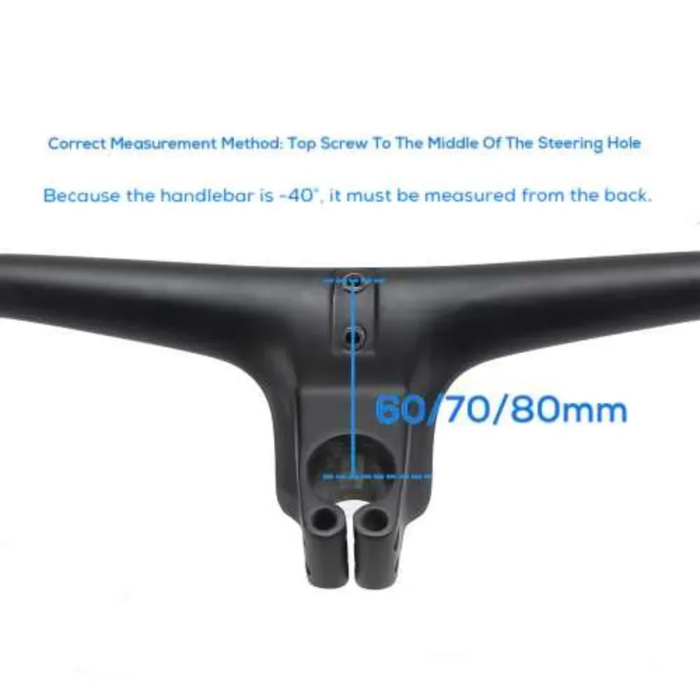 -40 Degree Carbon Fiber MTB Integrated Handlebar 28.6mm Steerer Flat T-Bar