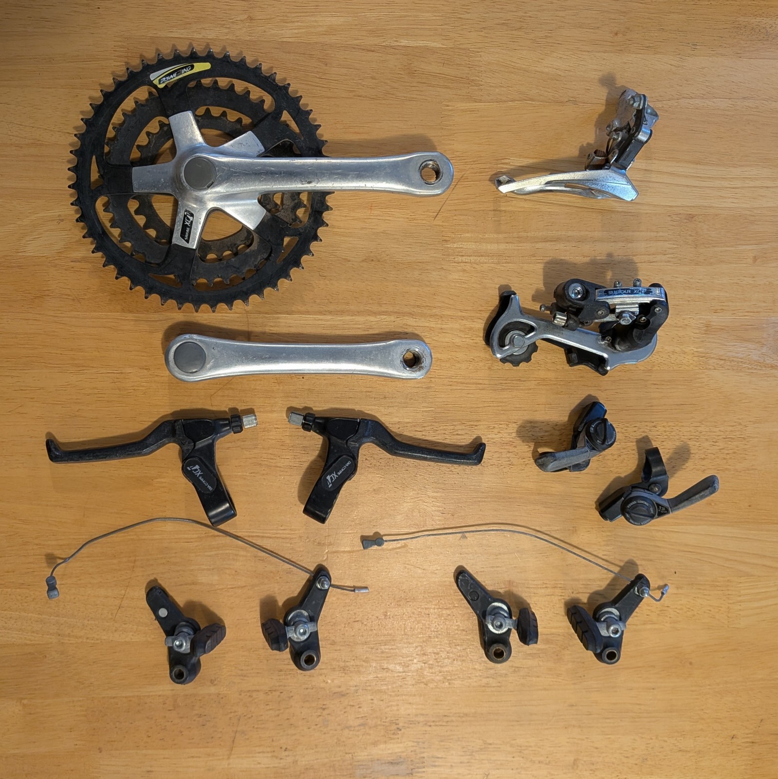 Suntour Sakae DiaCompe XCT XCU Groupset 3×7 Derailleur Shifter Crankset Brakes