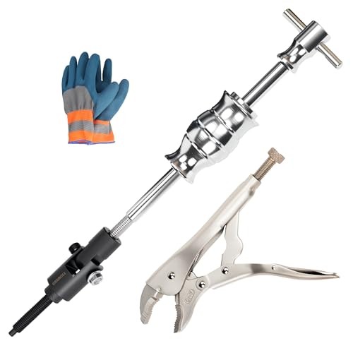 Locking Pliers Slide Hammer Puller Set, 9.8 in Locking Pliers 2 lb Slide