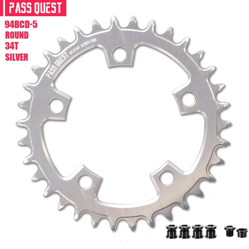 PASS QUEST 94 BCD -5Arm Bicycle Chain wheel ROUND Narrow Wide Chainring 32-46T