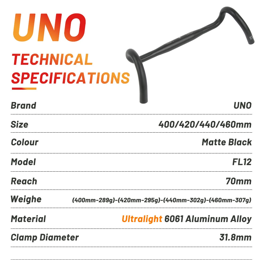 Gravel Bike Handlebar 31.8*400/420/440/460mm Ultralight Drop Bar Matte