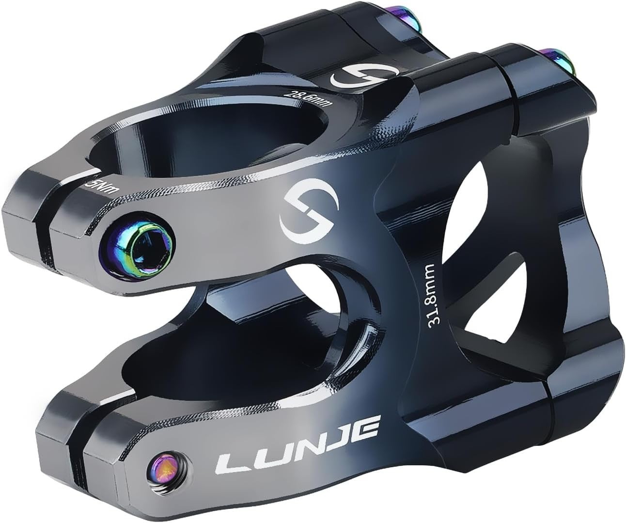 LUNJE 31.8mm MTB Bike Stem CNC Aluminum Alloy Short Handlebar Riser Road Bicycle