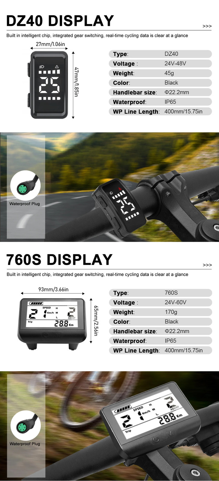 Electric Bicycle Display Waterproof for BBS02B BBS01B BBSHD BBS Mid Drive Motor