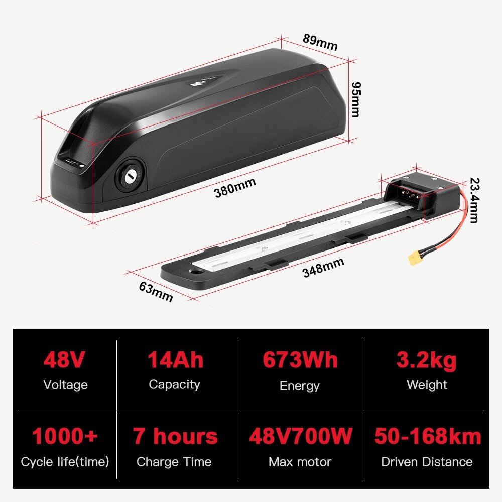 Rad External Battery Pack 48V 14Ah Rad Power Ebike Battery 48V Bicycle Battery