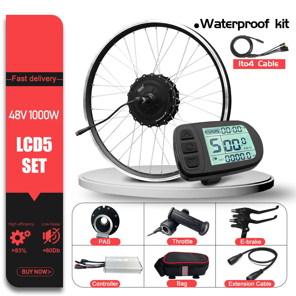 48V 1000W Mountain Electric Bike 20-29in700C Rear Brushless Gear Hub Motor Wheel