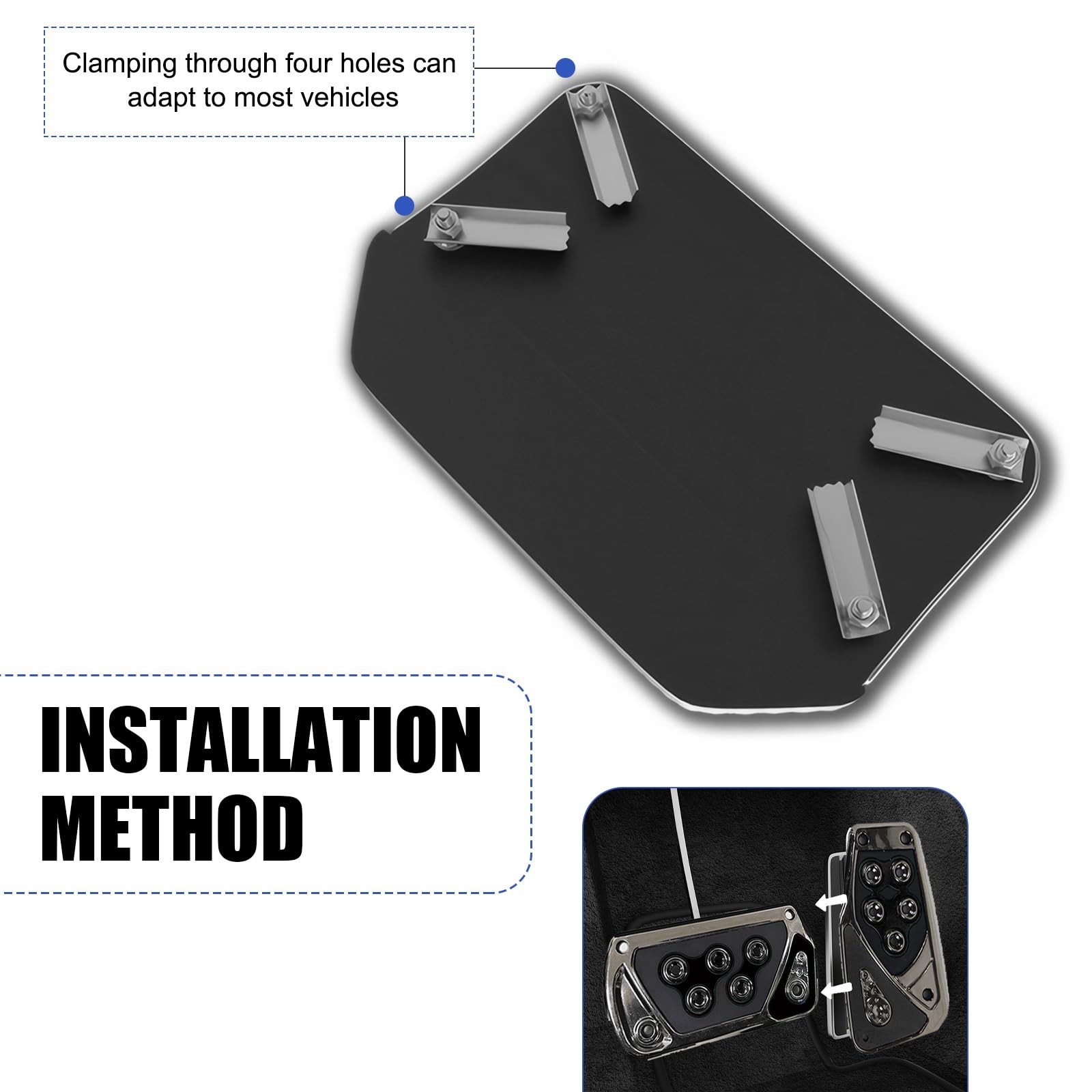 Car Pedal Covers, Automotive Brake and Accelerator Pedal Pad, Anti Black 2 PCS
