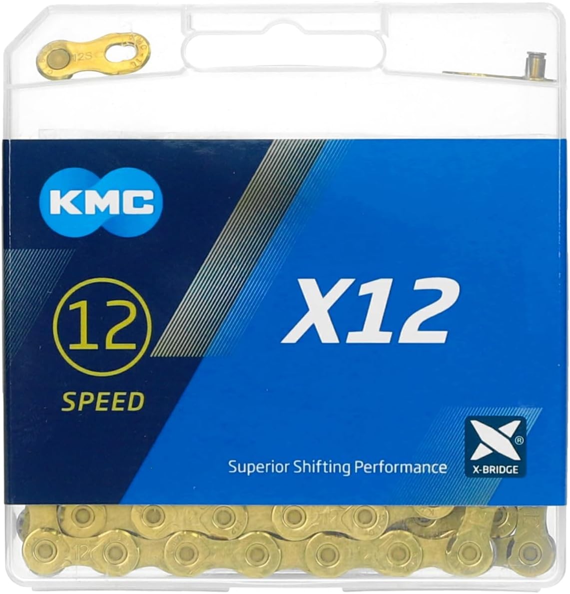 KMC X12 Chain 12-Speed | 126 Links, Missing Link Included | TI Gold