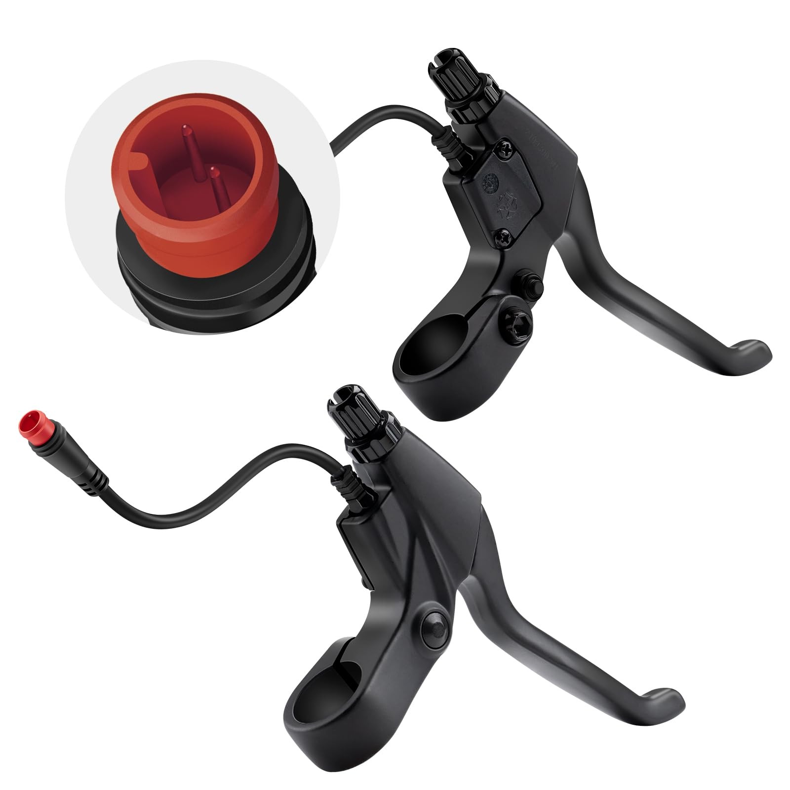 2 Pin E Bike Brake Levers Set Waterproof Electric Cut Off Power Handles