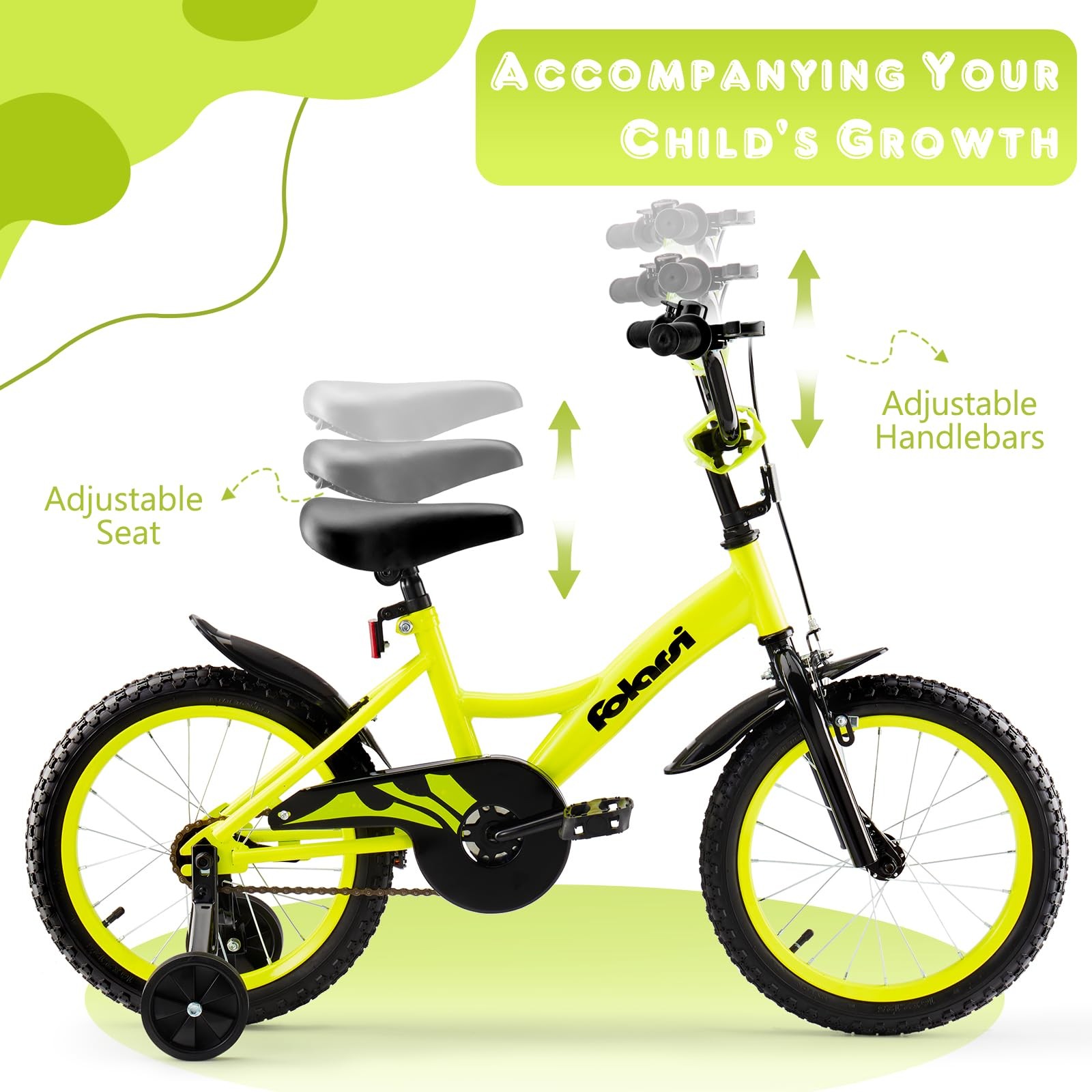 Folarsi Kids Bike 14 16 18 Inch Bicycle For 3-9 Years Boys Girls Bikechildrens