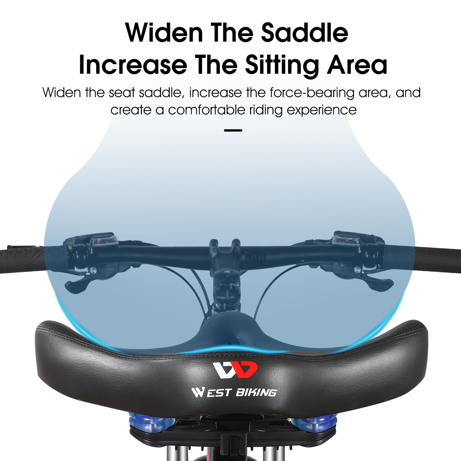 WEST BIKING Widen Ergonomic Comfort Bicycle Saddle Cushion MTB Bike Seat Saddle
