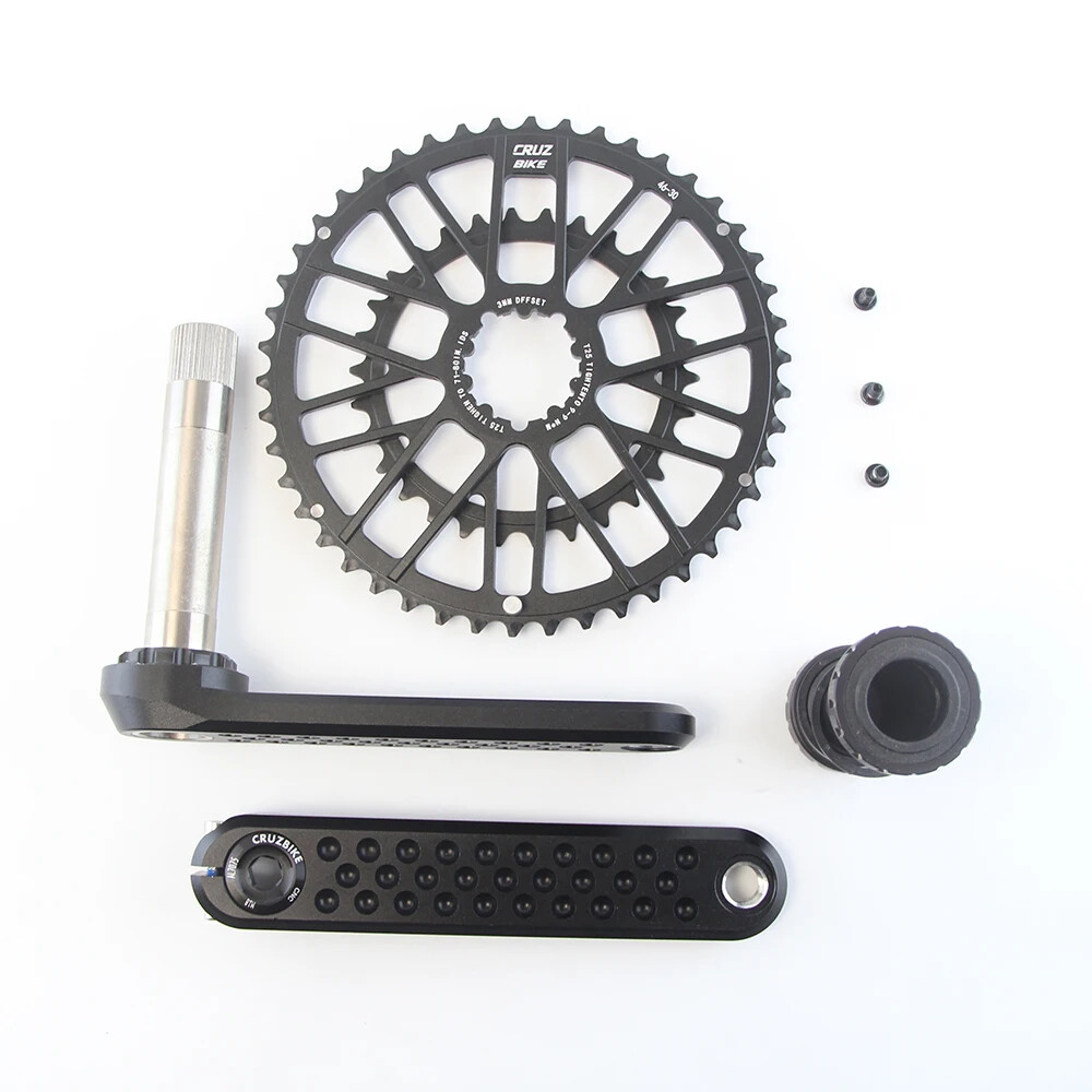 Road Bike Crankset 155/160/165/170mm Cranks with Double Chainring 46-30/48-32T