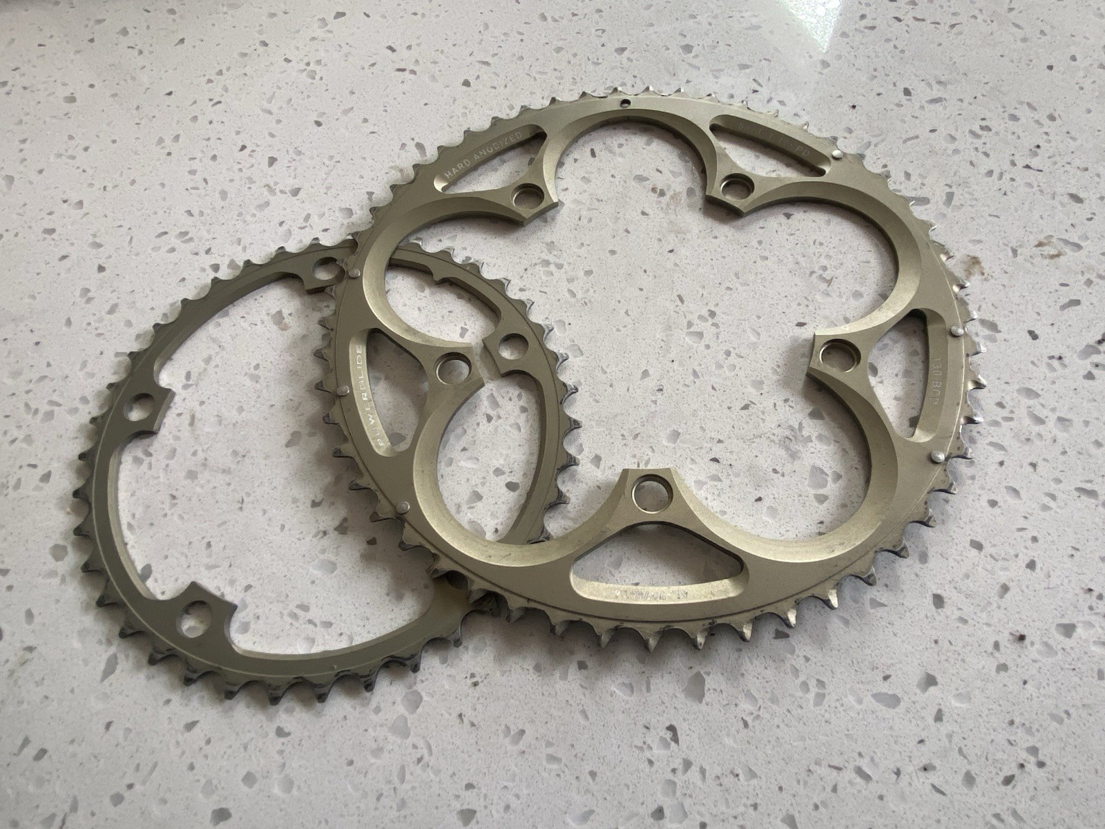SRAM Powerglide Chainrings Set 53t 39 Tooth 130 BCD 10 Speed Ring 53 Anodized