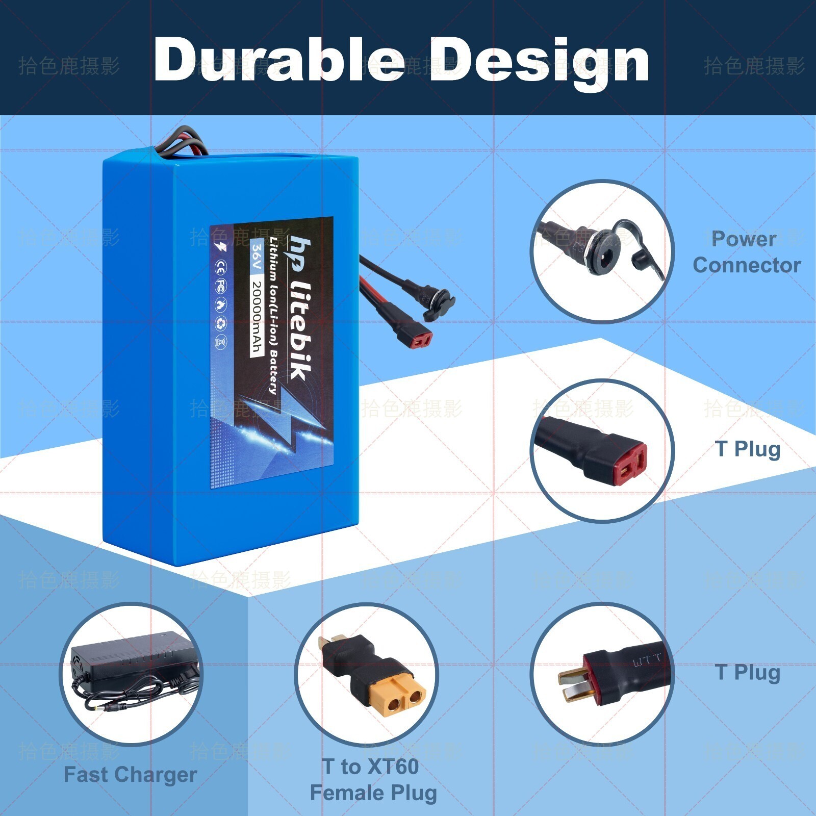 36V 20AH Li-ion Battery for≤1000W Ebike Scooter Electric Bicycle Charger 30A BMS