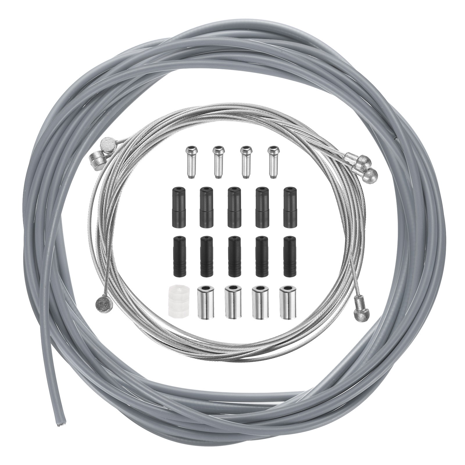 Bicycle Brake Cable Housing Set Universal Bike Shifter Cable House Kit, Gray
