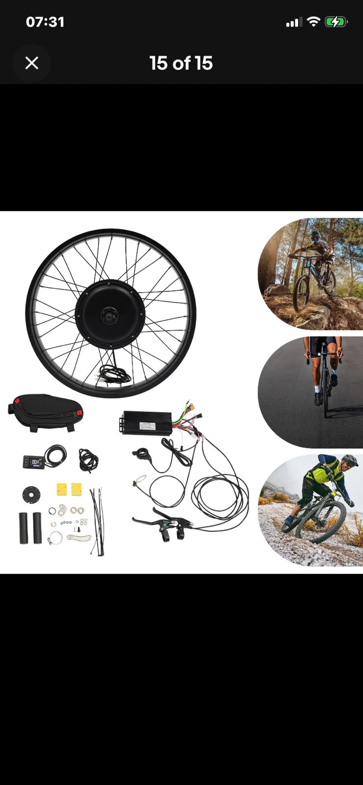 26×4″ 48V Electric Bicycle Front Wheel Hub Motor LCD E-Bike Conversion Kit 1500W