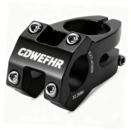 22.2mm Short Bike Stem 40mm Length Aluminum Alloy Handlebar Stem for MTB Black