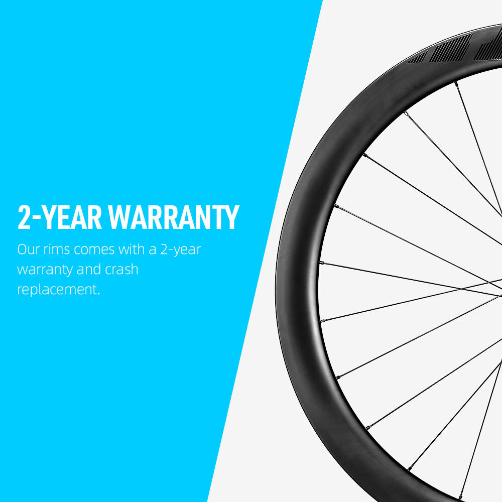 RYET Carbon Disc Rim 40/45/50mm 28mm Road Bike Tubeless 24H 350-375g Super Light