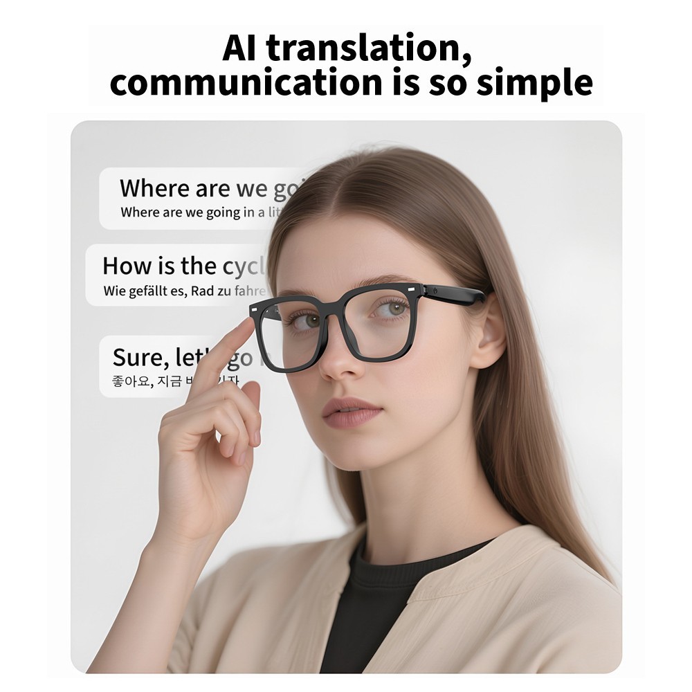 Smart Bluetooth Glasses Photochromic Lenses Glasses App AI Translation Headset