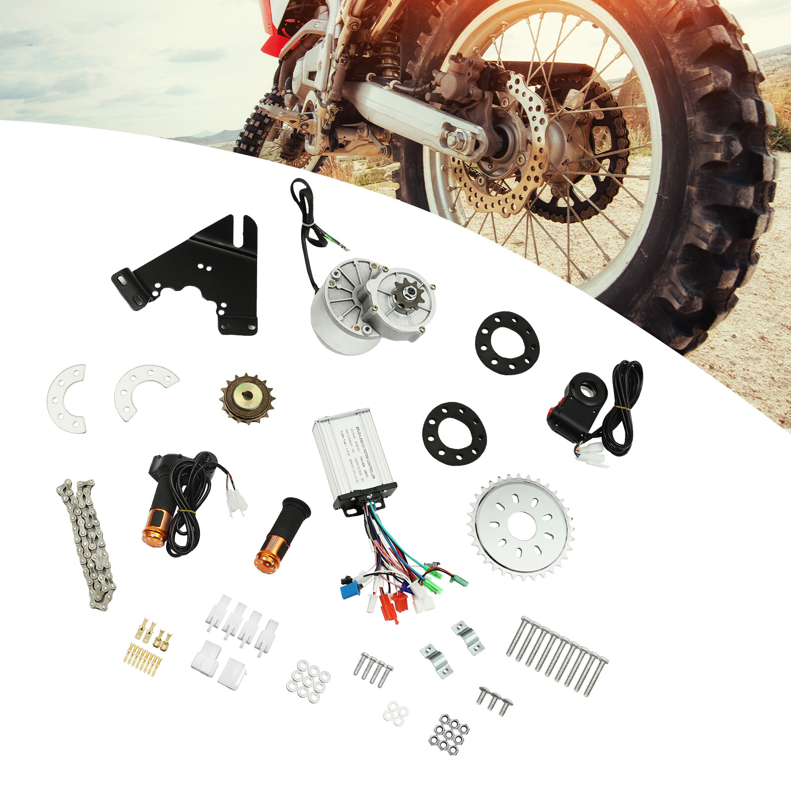 DC 250W E-Bike Conversion Kit Electric Bicycle Motor Rear Suspension Kit 24V