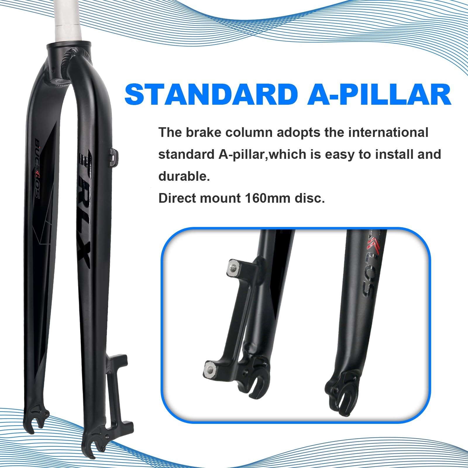 BUCKLOS 26/27.5/29 inch Mountain Bike Rigid Forks, 1-1/8″ Threadless Straight…
