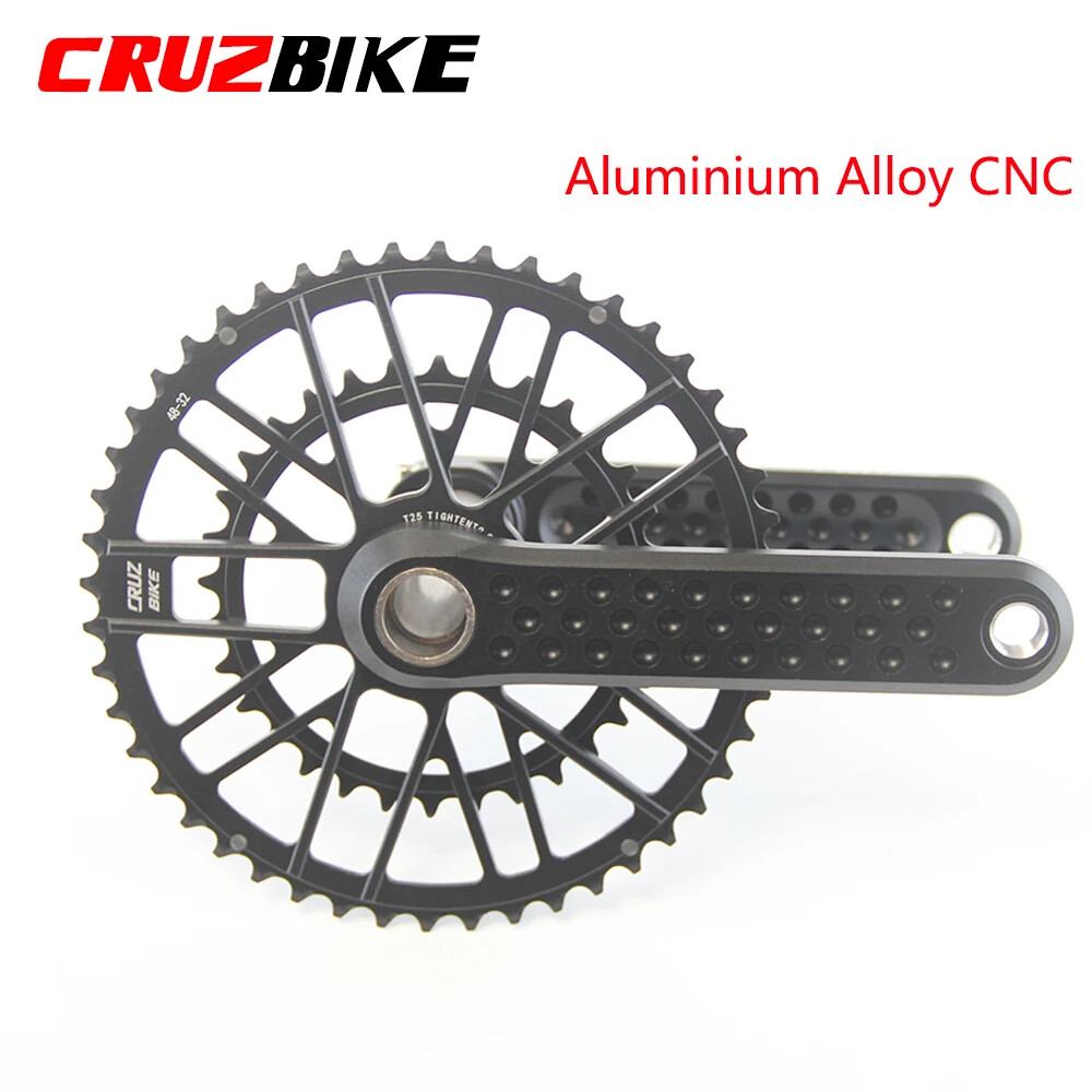 Road Bike Crankset 155/160/165/170mm Cranks with Double Chainring 46-30/48-32T